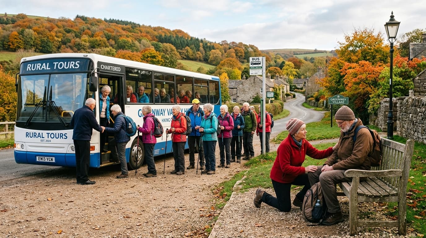 Abuelos de excursión en grupo