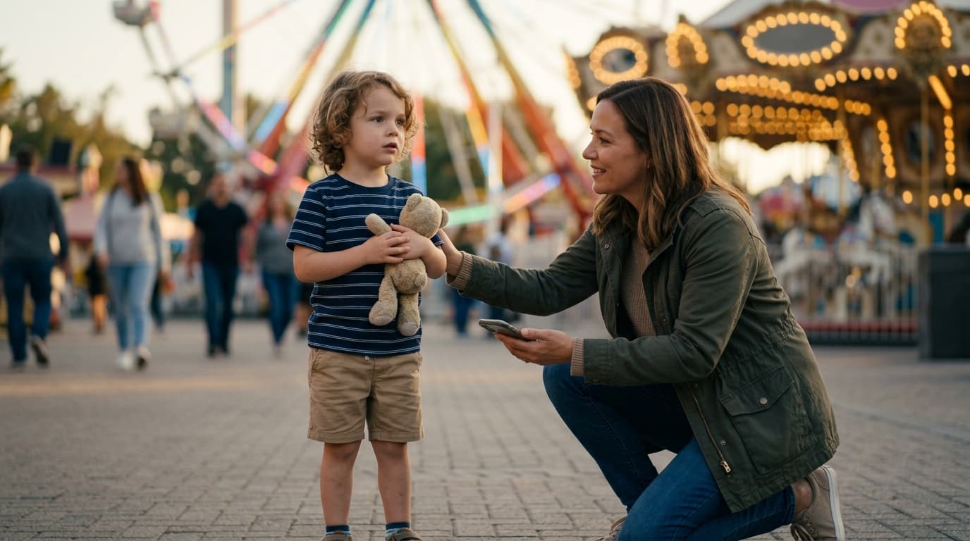 Niño extraviado en parque de atracciones