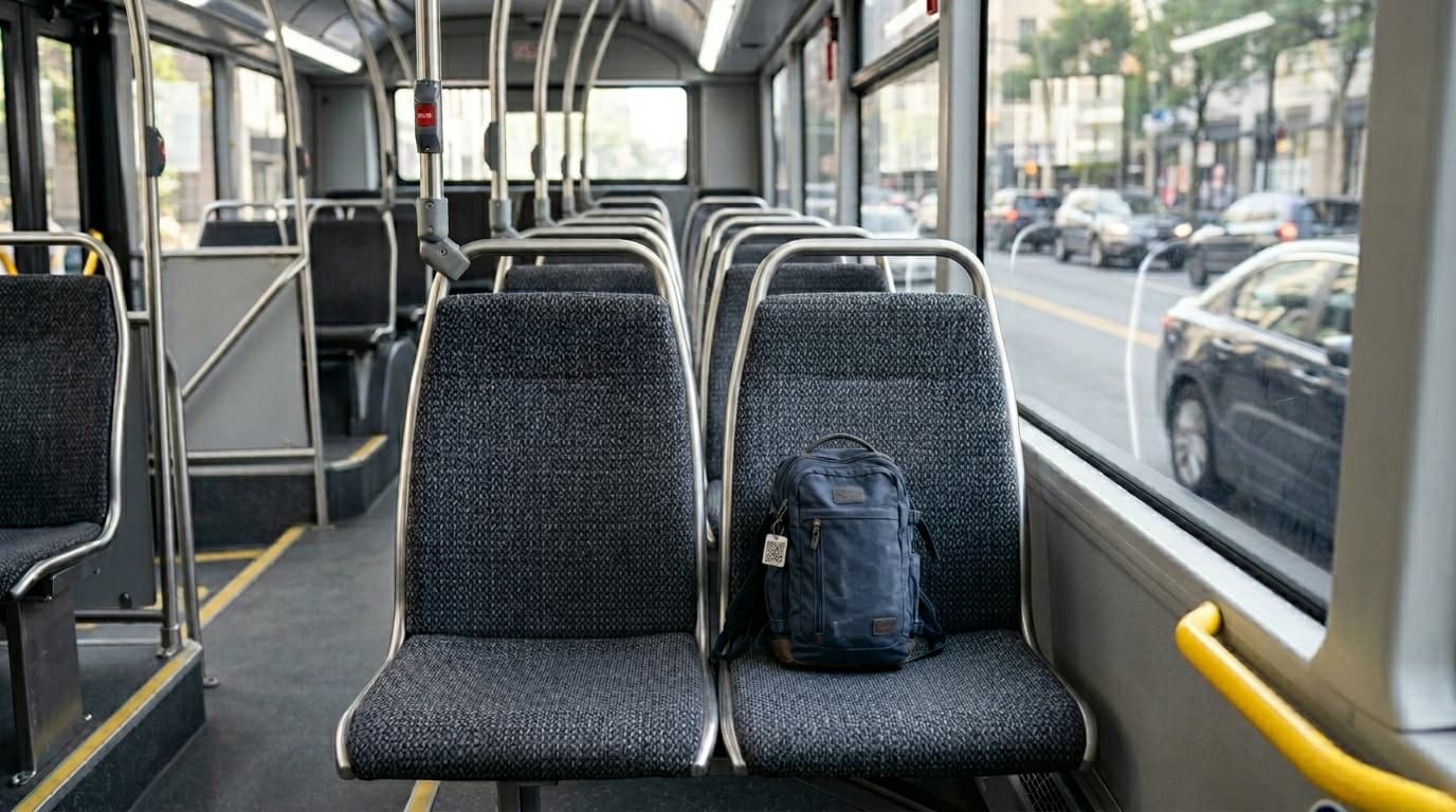 Mochila olvidada con identificación MEKET