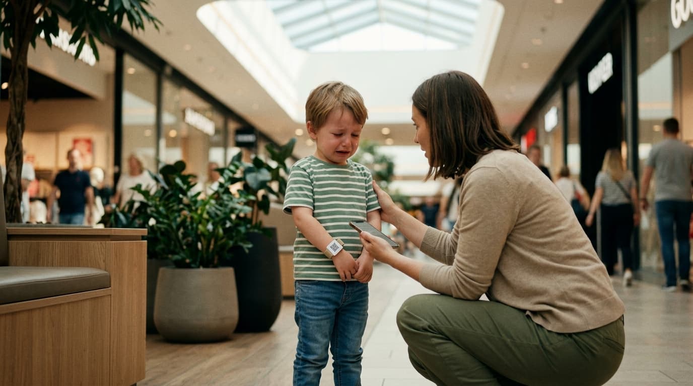 Niño perdido en un centro comercial